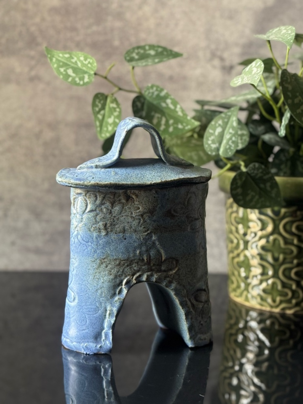 Rare Find Ceramic Art Sky Blue Decor Pottery
